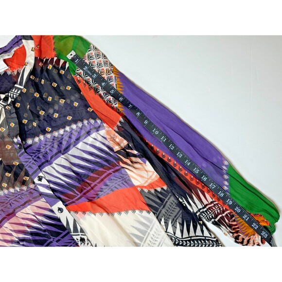 Summum Woman Amsterdam Sheer Tunic Blouse EU 38 US 6-8 Geometric Artsy Top - Picture 10 of 13